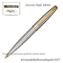 Aurora Style Metal Cromata con lavorazione guillochè e finiture dorate