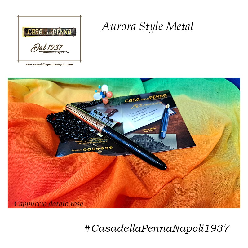 Aurora Style Metal cappuccio dorato rosa e corpo in resina nera