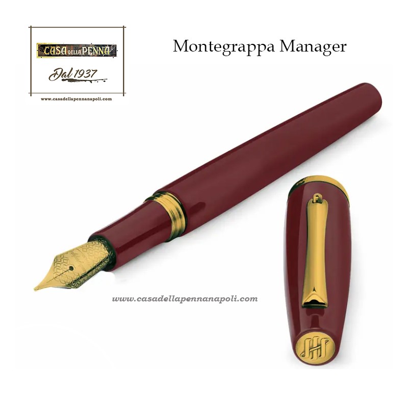 Montegrappa Manager Bordeaux GT – penne in resina bordeaux con minuterie placcate oro giallo
