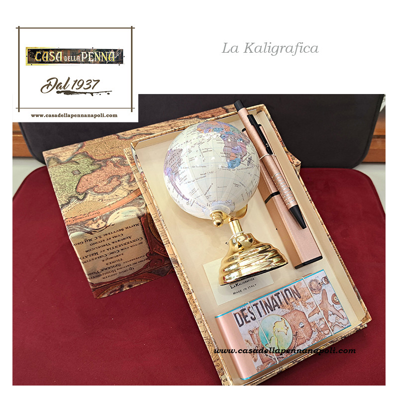 La Kaligrafica set regalo penna e mappamondo e agendina – art. 2801