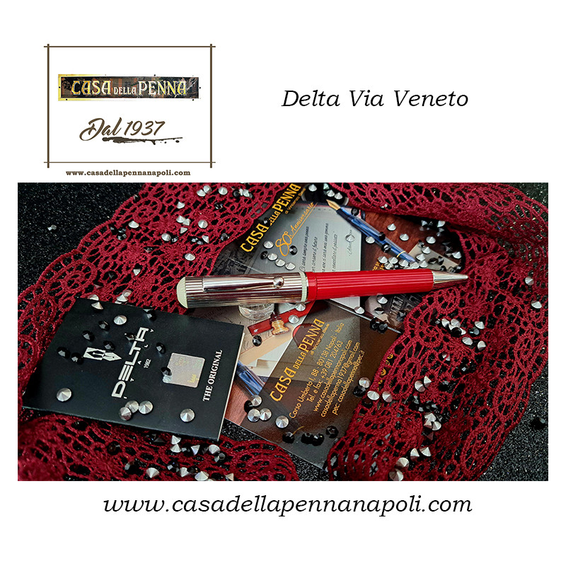 Delta Via Veneto con cappuccio in argento 925 penna sfera