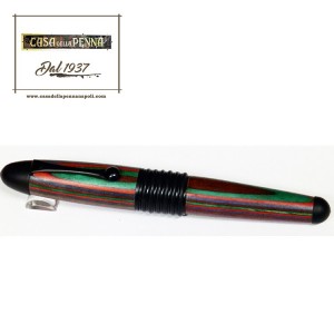 penna OSAMA Montecarlo legno verde/rosso fin.nere