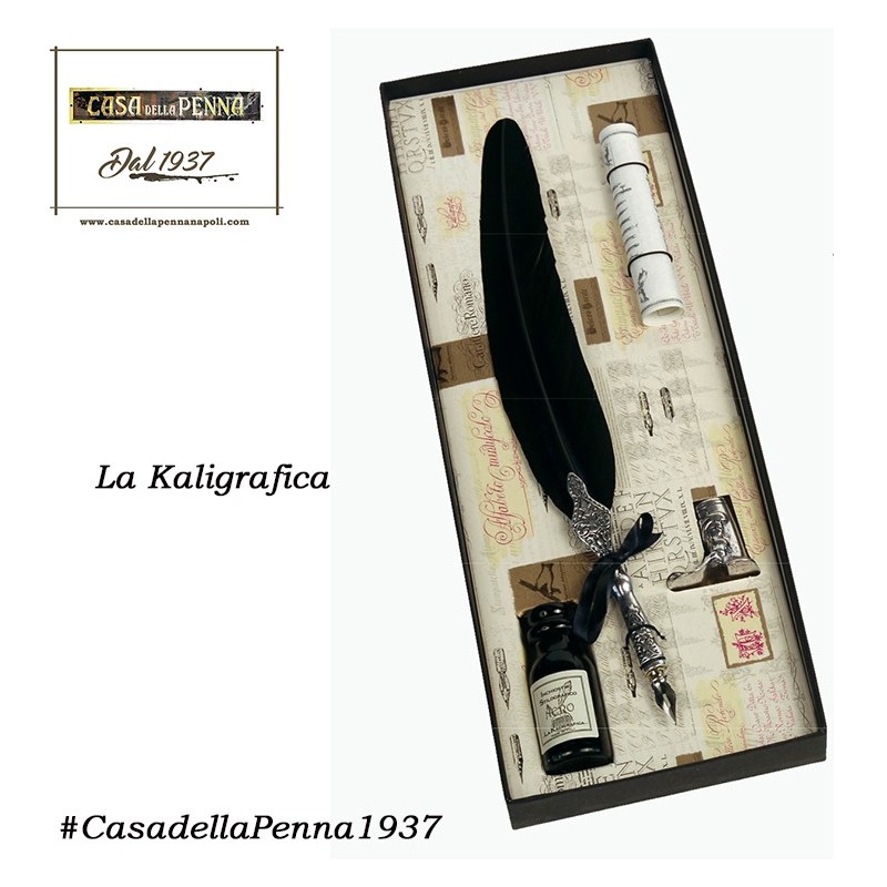 penna stilografica con piuma e poggino stivale- LA KALIGRAFICA - 7225