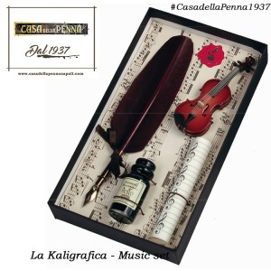 Music Set LA KALIGRAFICA - stilo piuma e violino calamita - 1021