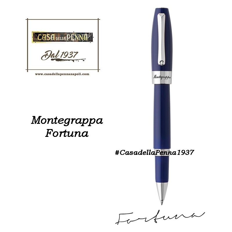 MONTEGRAPPA Fortuna Palladio e Blu penna sfera - roller - stilo 