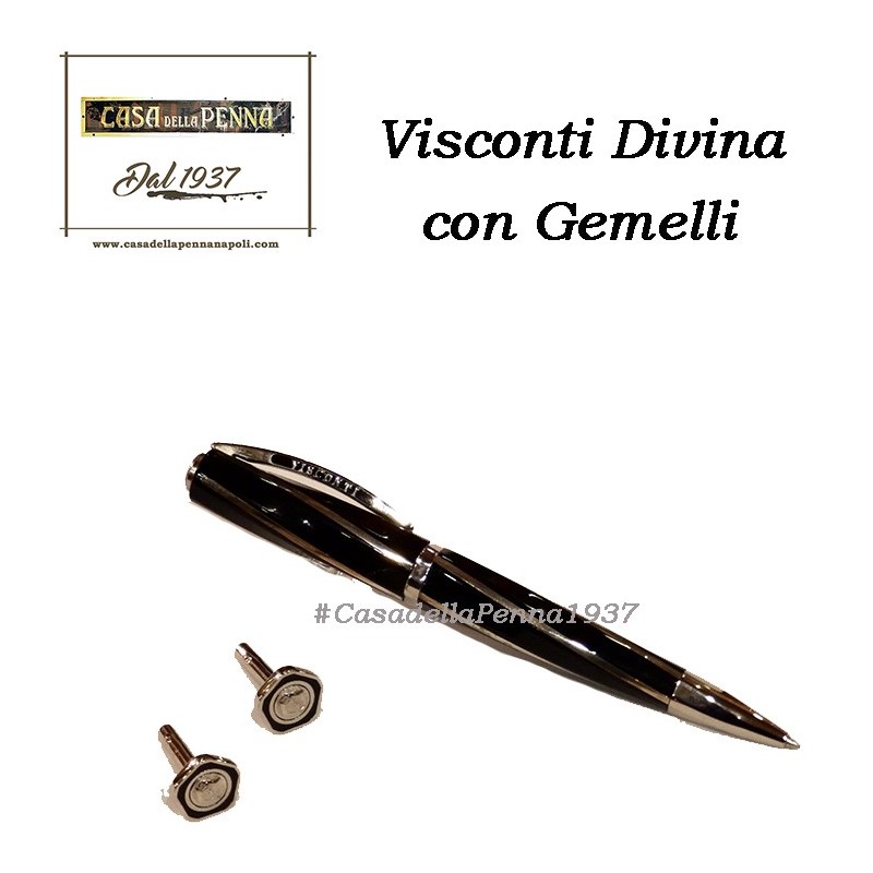 VISCONTI DIVINA Black Medium con Gemelli - set penna sfera Offerta 