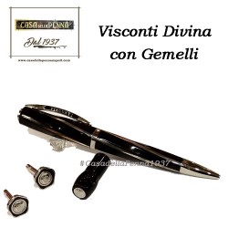 VISCONTI DIVINA Black Medium con Gemelli - set penna sfera Offerta 