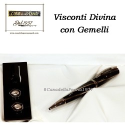 VISCONTI DIVINA Black Medium con Gemelli - set penna sfera Offerta 