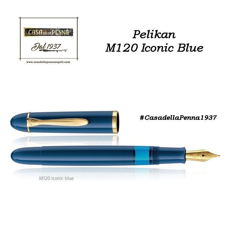 809726 PELIKAN M120 penna stilografica-blu iconico-PUNTO SOTTILE-EDIZIONE SPECIALE 