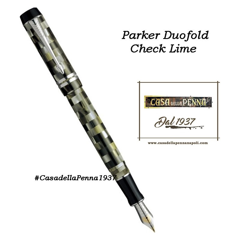 PARKER  Duofold Check Green Lime - penna stilografica - ultimo pezzo - offerta 