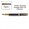 PARKER  Duofold Prestige Blu GT Chevron - penna stilografica - novità 2018 - unico pezzo