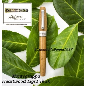 MONTEGRAPPA Fortuna Heartwood Teak Chiaro - penna sfera/roller/stilografica + taccuino - Novità