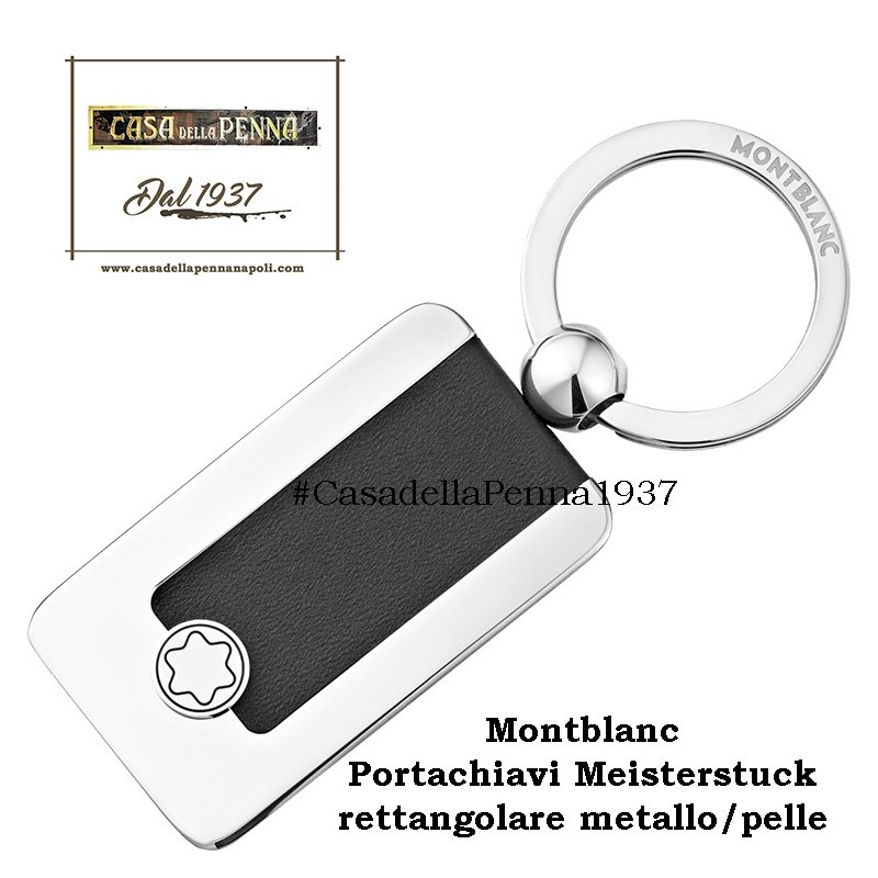 portachiavi Montblanc Meisterstuck rettangolare metallo/pelle portachiavi Montblanc Meisterstuck rettangolare metallo/pelle