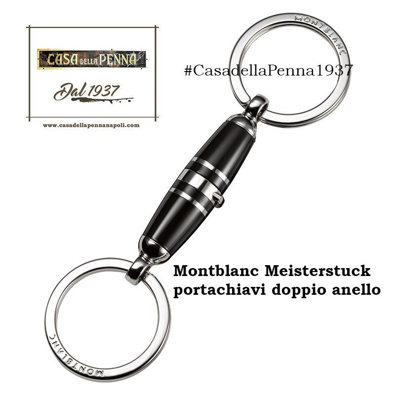 portachiavi Montblanc Meisterstuck con doppio anello metallo/resina - 114565 portachiavi Montblanc Meisterstuck con doppio anello metallo/resina - 114565