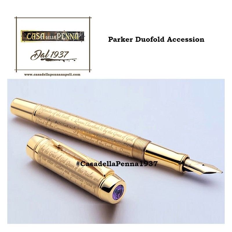 Parker Duofold Accession - penna stilografica - Regina Elisabetta II - The New Queen - ultimo pezzo Parker Duofold Accession - penna stilografica - Regina Elisabetta II - The New Queen - ultimo pezzo