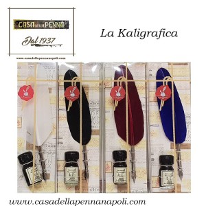 set penna stilografica con piuma in vari colori e inchiostro - La Kaligrafica art. 709