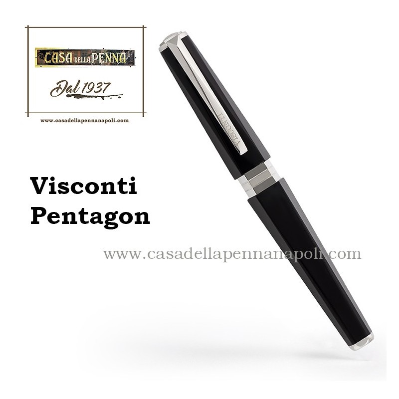 Visconti Pentagon Black - penna stilografica/penna roller 