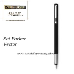 Set Parker Vector n.3 - stilografica+sfera+2cartucce+2refill+blocco noteA6