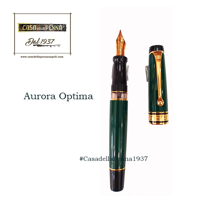 Aurora Optima penna stilografica verde