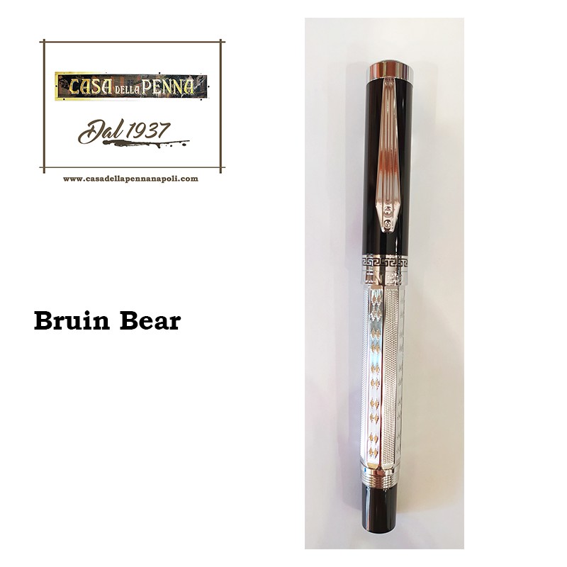 Bruin Bear roller acciaio e nero con astuccio portapenne