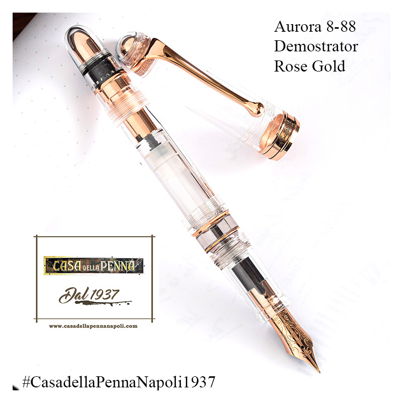 Aurora 8 88 Rose Gold Demonstrator penna stilografica
