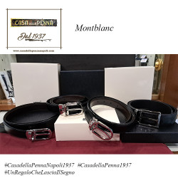 Montblanc cintura reversibile in pelle nera/marrone 30mm con fibbia a ferro di cavallo – art. 114412