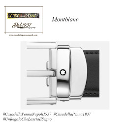 Montblanc cintura reversibile in pelle nera/marrone 30mm con fibbia a ferro di cavallo – art. 114412