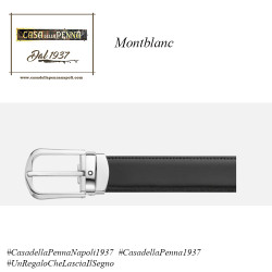 Montblanc cintura reversibile in pelle nera/marrone 30mm con fibbia a ferro di cavallo – art. 114412